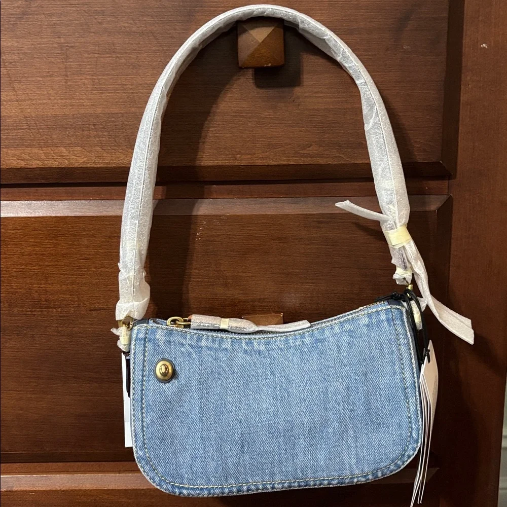 NWT Coach Blue Denim Shoulder Bag - Picture 2 of 9